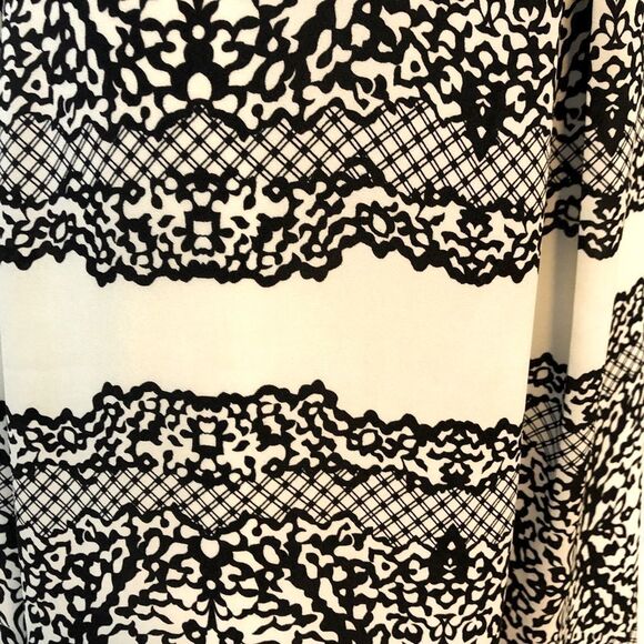 Anthropologie Skies Are Blue Black and Tan‎ fit and flare dress woman’s size S - Picture 5 of 6